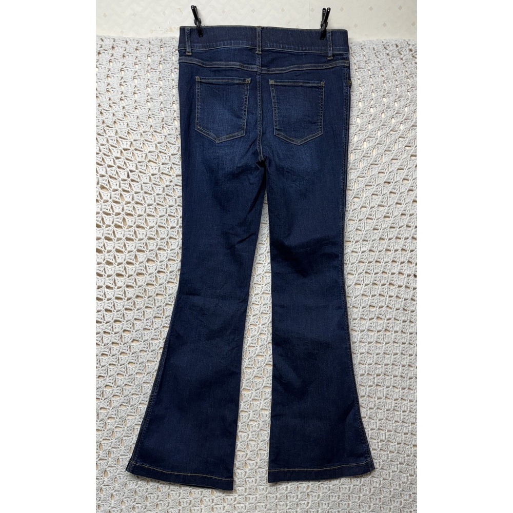 Spanx Jeans Women Sz L Blue Denim Bootcut Pull On W30 L31 Stretch 2-pockets - Picture 2 of 9